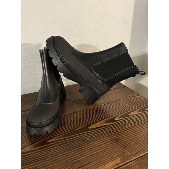 Coach Jayla Boots Moto Booties Womens Size 9.5 New Chunky Lug sole Leather $275 - Picture 1 of 8